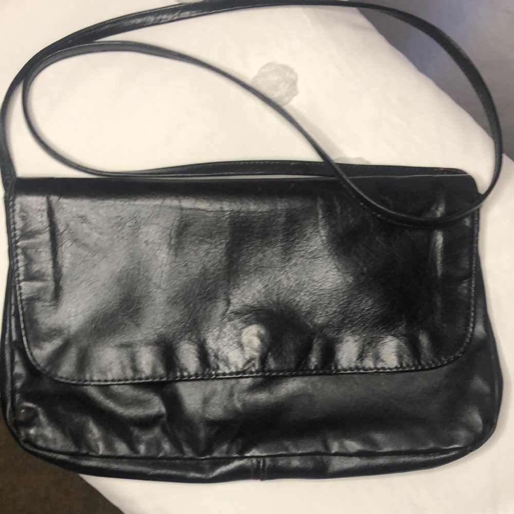 SAS Vintage black buttery soft genuine leather handbag.